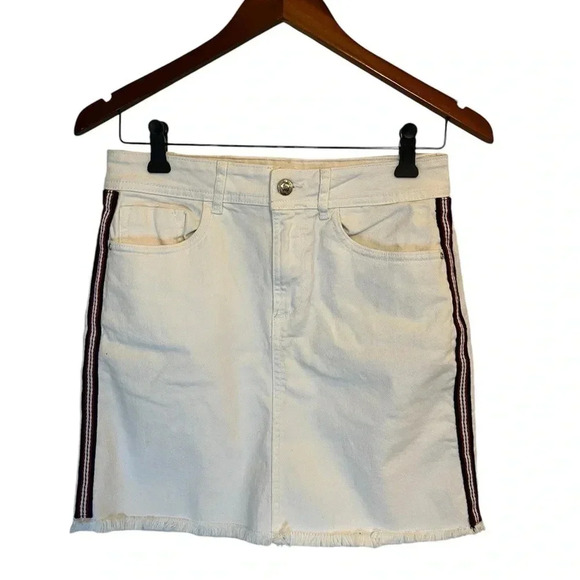 Zara striped jeans  skirt - Picture 1 of 4